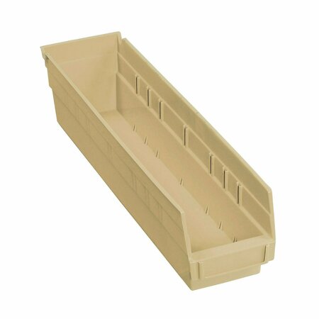 GLOBAL INDUSTRIAL Plastic Nesting Storage Shelf Bin 4-1/8inW x 17-7/8inD x 4inH Beige 184839BG